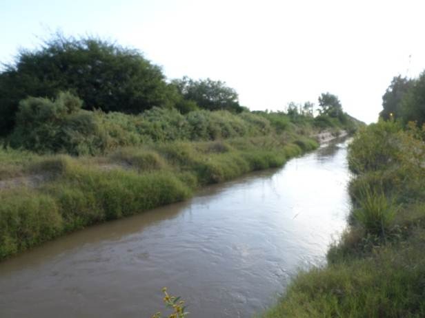 Vista antes de la limpieza de taludes a ambas margenes canal Contrera Lopez 3